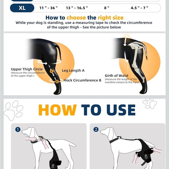 CHAMIN Adjustable Dog Knee Brace For Torn ACLHind Leg, Left Leg,M 569-lb2 - Picture 9 of 12